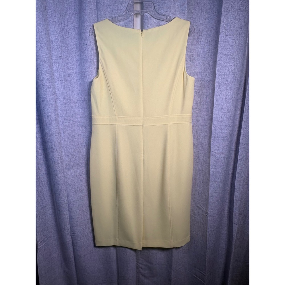 Kasper Womens Limoncello Yellow Sleeveless Sheath Dress Size 14 10665010-FR4